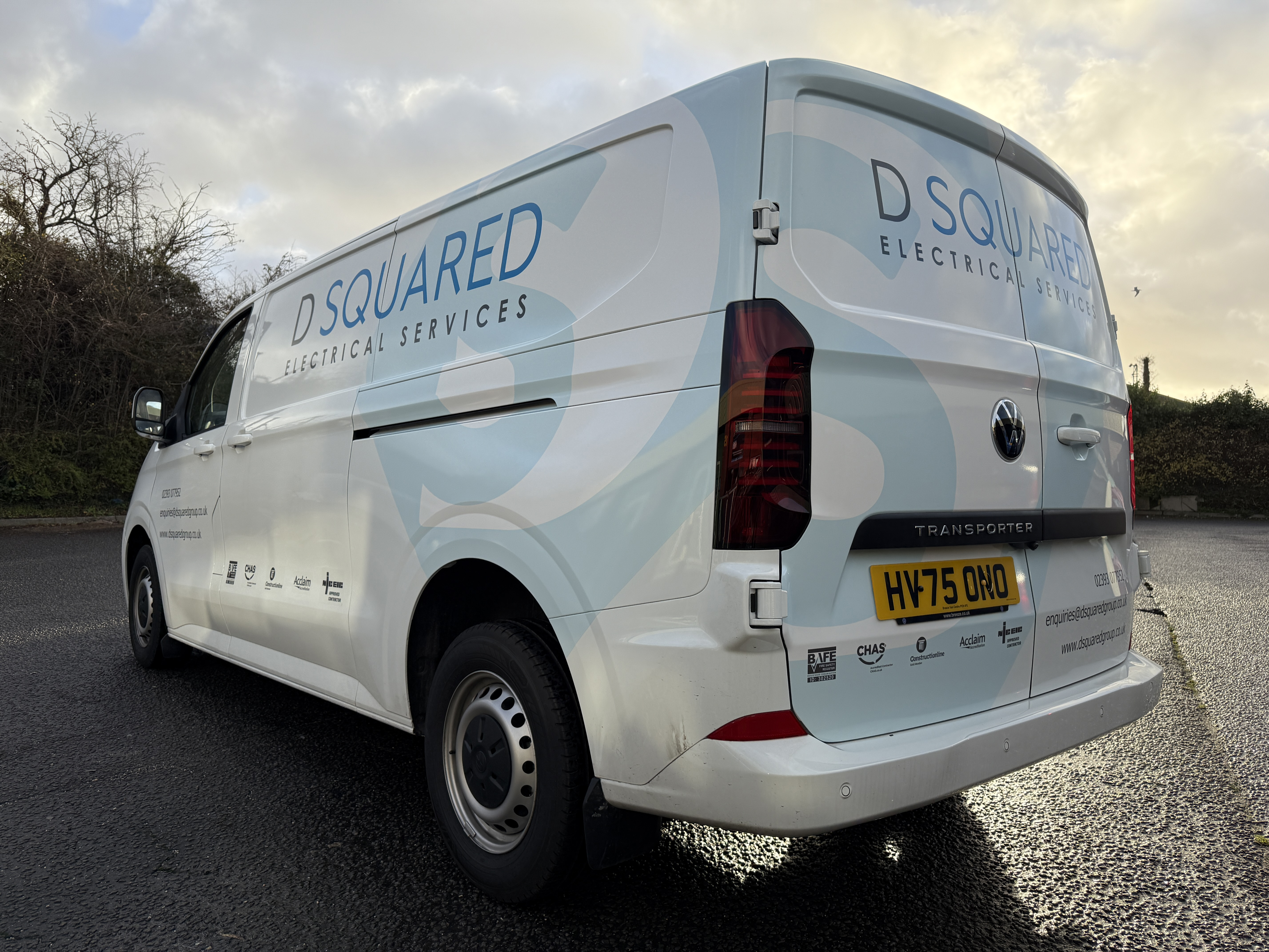 High-quality vehicle wrap showing precision application around body panels and contours. 